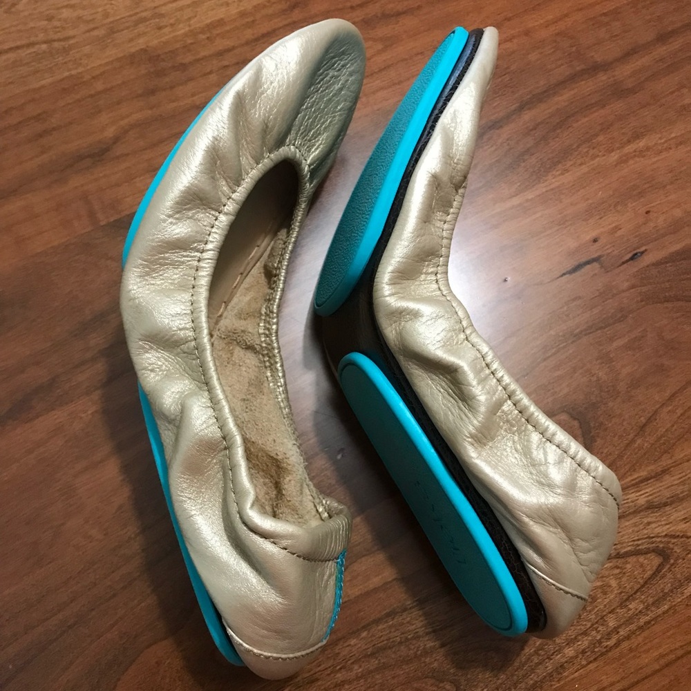 COPY - Tieks Metallic Champagne Ballet Flats. - Picture 8 of 9